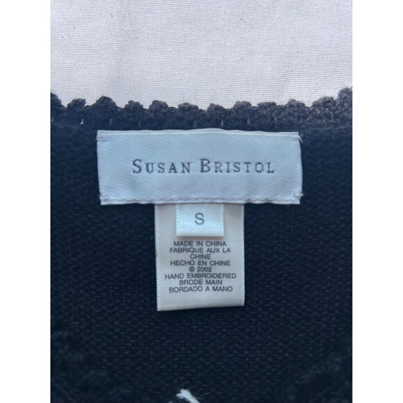 Susan Bristol Sz S Hand Embroidered Novelty Zoo Animal Zip Up Cardigan Wacky - Picture 10 of 12